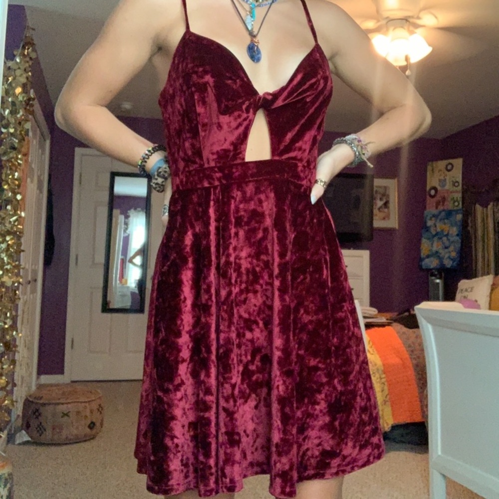 Lulus Velvet Maroon Dress